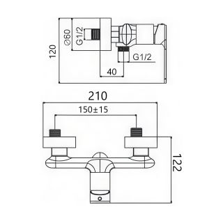 Смеситель для душа Maretti Aria AR35R845, хром